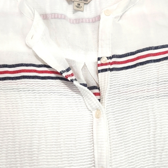 Lucky Brand White Striped Button Front Tanktop - Picture 3 of 4